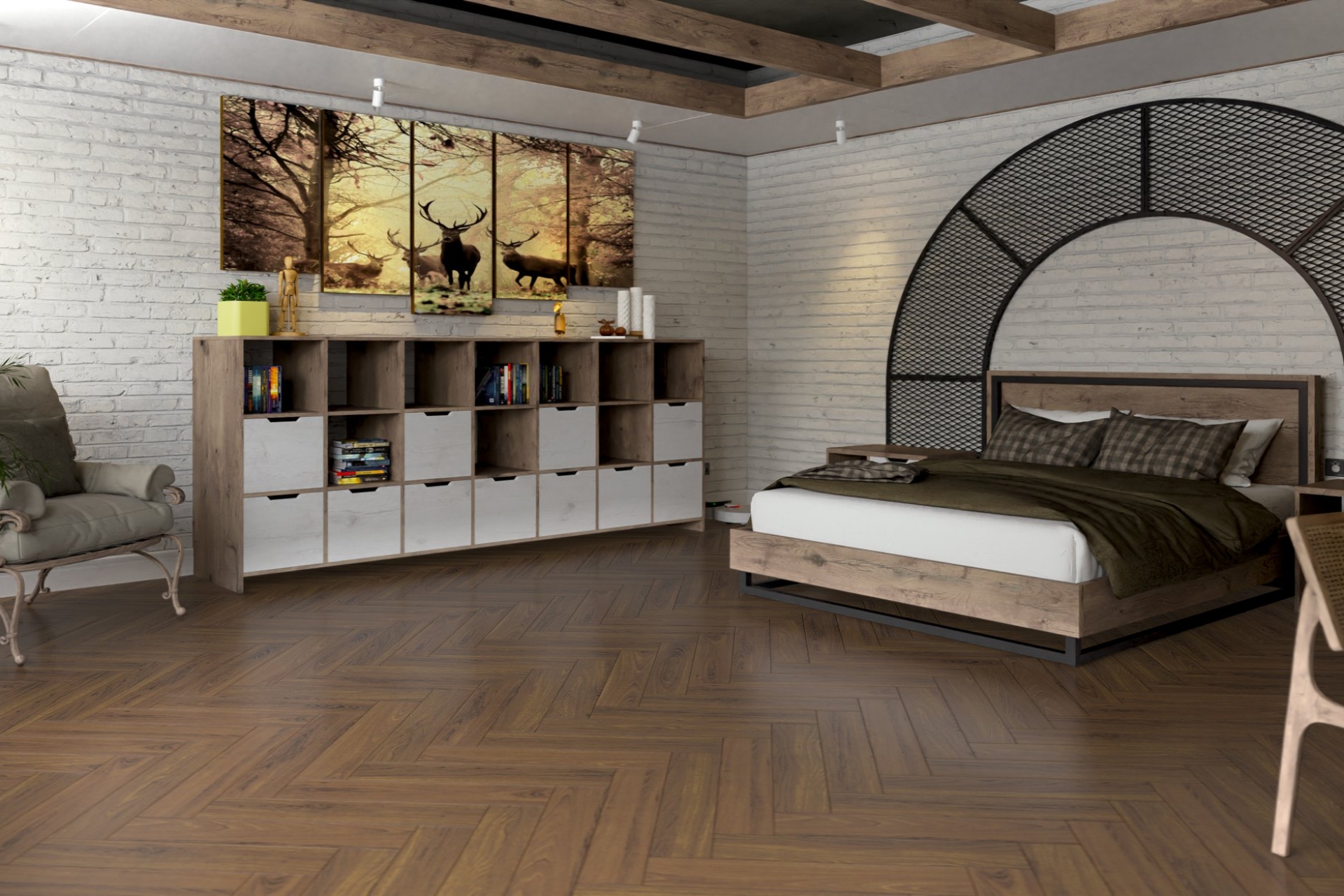 Инженерный паркет «Damy Floor» Ореховый (укладка елочкой) — купить в Саранске