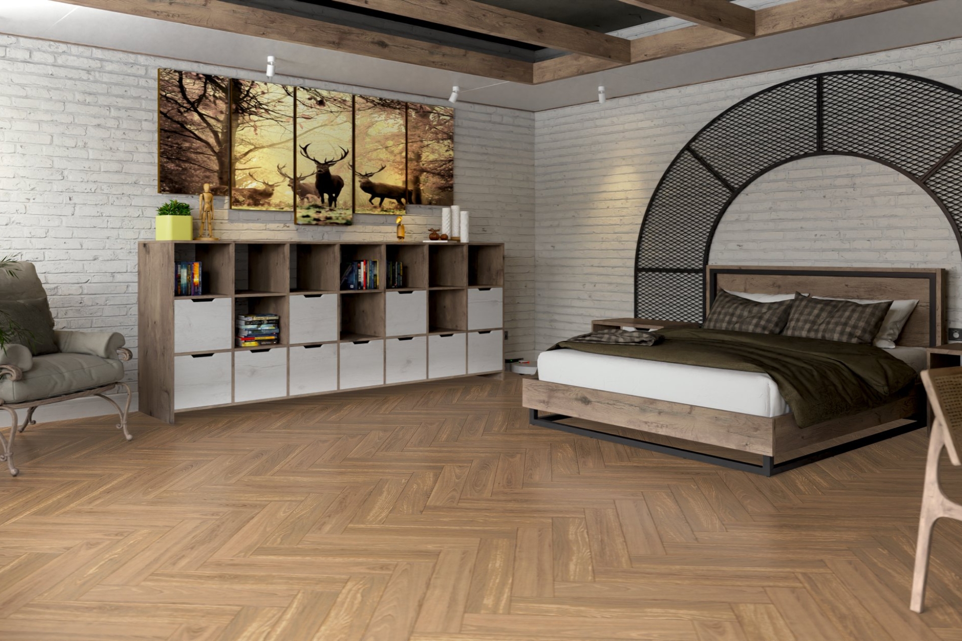 Инженерный паркет «Damy Floor» Натуральный (укладка елочкой) — купить в Саранске